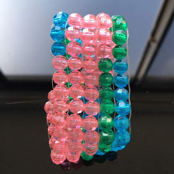 Rainbow 🌈 futuristic bead bracelet - Picture 4 of 4